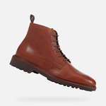 Brown men's ankle boots Geox Cannaregio - Men's tamnocrvena