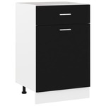 vidaXL Donji ormarić s ladicom crni 50 x 46 x 81,5 cm od iverice