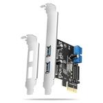 AXAGON PCEU-232RS expansion card, PCIe 4.0 x1, 4x USB 3.0, 2x internal - black-PCEU-232RS