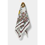 Svileni rubac Moschino 90 x 90 cm boja: bijela, s uzorkom, M3229 3549