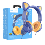 hoco. Slušalice sa mikrofonom, mačje uši, plava - W36 Cat ear, midnight blue