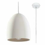 Bijela viseća svjetiljka s keramičkim sjenilom ø 30 cm Fonsie – Nice Lamps
