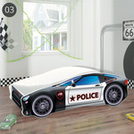 Dječji krevet ACMA Auto 180x80 cm 03-policija-crno-bijeli