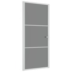 Unutarnja vrata 93 x 201 5 cm Bijela od ESG stakla i aluminija Bijela i tamnoprozirna 93 x 201.5 cm 1 2 vodoravne šipke