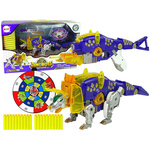 Dinobots 2 u 1 sačmarica za dinosaure Triceratops + meta - ljubičasti