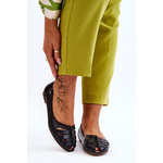 Zazoo Comfortable Leather Women's Ballerinas Black Luka crna