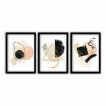 Set od 3 slike u crnim okvirim Vavien Artwork Geometry, 35 x 45 cm