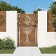 Vrtna vrata 105 x 180 cm od čelika COR-TEN s uzorkom stabla