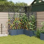vidaXL Vrtna sadilica Siva Plastika 120 x 120 x 142 cm Proširiva