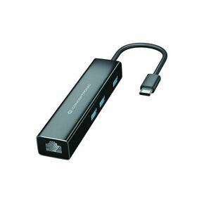 Conceptronic USB Hub - DONN07B (USB-C na 3xUSB-A 3.0+RJ-45