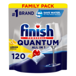 Finish Quantum All in 1 kapsule za perilicu posuđa Lemon Sparkle, 120 kom