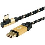 Roline USB kabel USB 2.0 USB-A utikač, USB-C™ utikač 3.00 m crna, zlatna sa zaštitom 11.02.9062