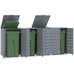 vidaXL Spremište za 4 kanta za otpad sivo 276x79x117 cm čelično