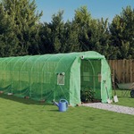 vidaXL Staklenik s čeličnim okvirom zeleni 36 m² 18 x 2 x 2 m