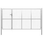vidaXL Vrtna vrata čelična 350 x 150 cm srebrna
