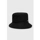 Pamučni šešir Calvin Klein boja: crna, pamučni - crna. Šešir iz kolekcije Calvin Klein. Model s uskim obodom, izrađen od materijala s uzorkom.