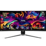 MSI 341CQPDE monitor, OLED, 16:9/21:9, 3440x1440, 175Hz, USB-C, HDMI, Display port, USB