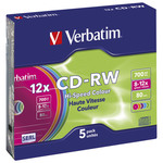 CD-RW 700/80 8x-12x slim pk5 Verbatim 43167 sortirano