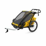 Thule Chariot Sport 2 žuto/crna sportska dječja kolica i prikolica za bicikl za dvoje djece (4u1)
