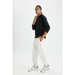 DEFACTO Fit Sports Jogger Sweatpants Standard Fit Elastic Waist Leg Pocket bijela