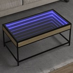 vidaXL Stolić s beskonačnim LED svjetlima boja hrasta 90x50x41 cm