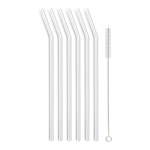 Set od 6 bijelih staklenih slamki Vialli Design, dužina 23 cm