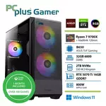 PcPlus stolno računalo Gamer, AMD Ryzen 7 9700X, 16GB RAM, 2TB HDD, nVidia RTX 5070 Ti, Windows 11