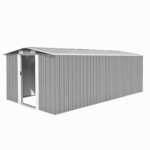 vidaXL Vrtna kućica 257 x 489 x 181 cm metalna siva