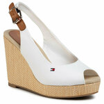 Espadrile Tommy Hilfiger Iconic Elena Sling Back Wedge FW0FW04789 Écru