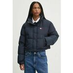 Pernata jakna Tommy Jeans za žene, boja: tamno plava, za zimu, oversize, DW0DW18820