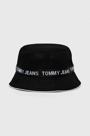Šešir Tommy Jeans boja: crna - crna. Šešir iz kolekcije Tommy Jeans. Model s uskim obodom