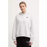 Dukserica New Balance za žene, boja: siva, s kapuljačom, melanž, WT51518AHH