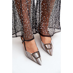 FS1 Stiletto Heels With Decoration And Open Heel Black Teminora Other