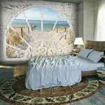 Samoljepljiva foto tapeta - Window View - Beach 98x70