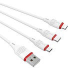 BX17 3u1 Lightning/microUSB/typeC kabel bijeli