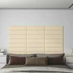 vidaXL Zidne ploče od tkanine 12 kom krem 60 x 15 cm 1,08 m²