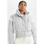 DEFACTO Fit Warm Jacket Water Repellent Windproof Puffer Crop Hidden Hooded Zippered Pocket siva