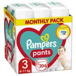 Pampers Pants Pelene gaćice veličina 3 (6-11 kg) 204 kom