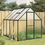 vidaXL Staklenik s okvirom zeleni 224 x 169 x 195 cm aluminijski