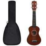 vidaXL Set dječjeg ukulelea Soprano s torbom boja tamnog drva 21 "