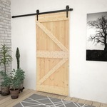 vidaXL Klizna vrata s priborom za montažu 90 x 210 cm masivna borovina