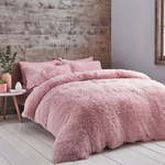 Roza posteljina mikropliš Catherine Lansfield Cuddly, 135 x 200 cm