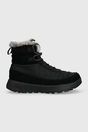 Čizme za snijeg Columbia boja: crna - crna. Čizme za snijeg iz kolekcije Columbia. Model izrađen od kombinacije brušene kože i tekstilnog materijala.