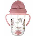 Canpol babies Nevylévací hrneček se slámkou a závažím BONJOUR PARIS 270ml roza