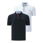 DOUBLE SET T8582 DEWBERRY MEN'S T-SHIRT-NAVY-WHITE crna