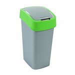 CURVER koš za smeće Pacific Flip bin 50 l, zeleno-srebrni