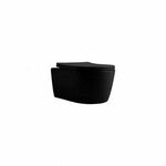 WC ŠKOLJKA VISEĆA MB ROUND TORNADO, WC DASKA SOFTCLOSE, CRNA MAT, 49x37x34