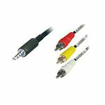 Kabel audio/video 1x3.5/3xcinch 2m, TRN-VD5-2BL