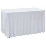 vidaXL Rastezljive navlake za stol 2 kom duge 243 x 76 x 74 cm bijele