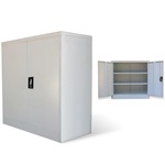 vidaXL Uredski ormar s 2 vrata sivi 90 cm čelični